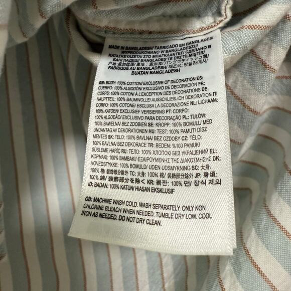 Vans Women's Cotton Striped Button Down Long Sleeve Shirt Size Medium - Picture 9 of 13